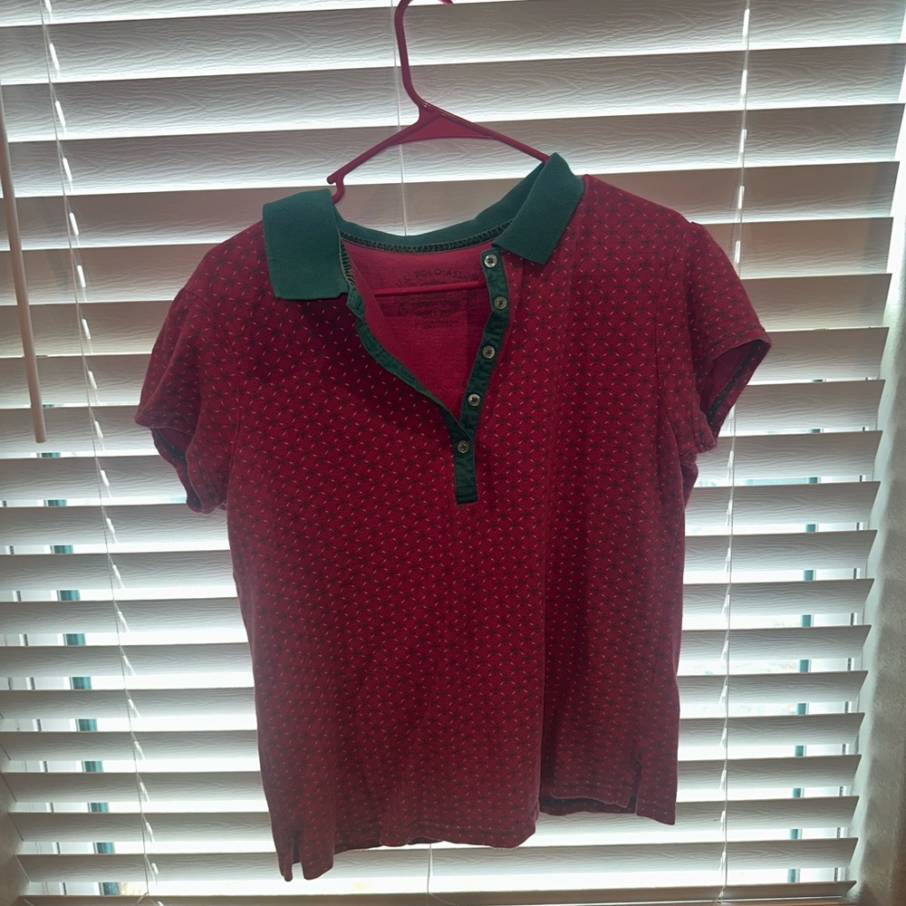 Vintage Pink and Green Polo Shirt